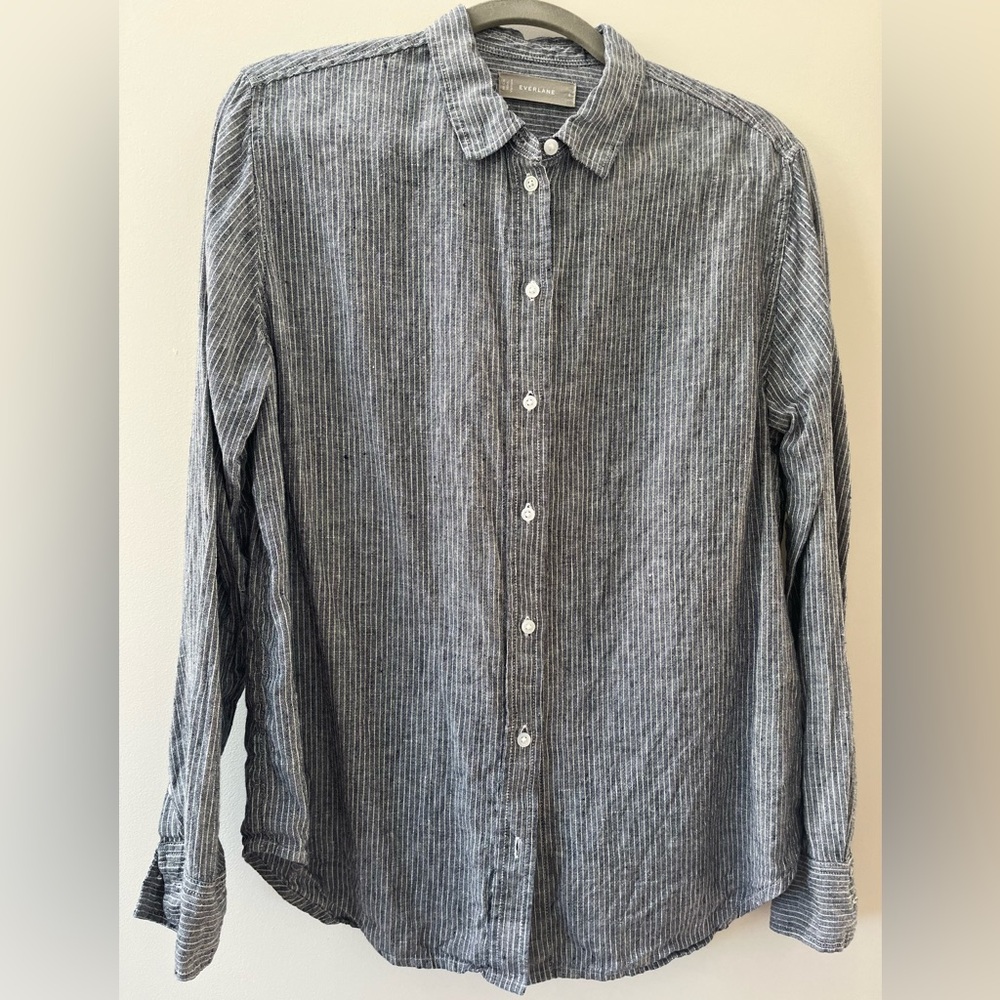 Everlane Long Sleeve Linen Button Down Shirt 6